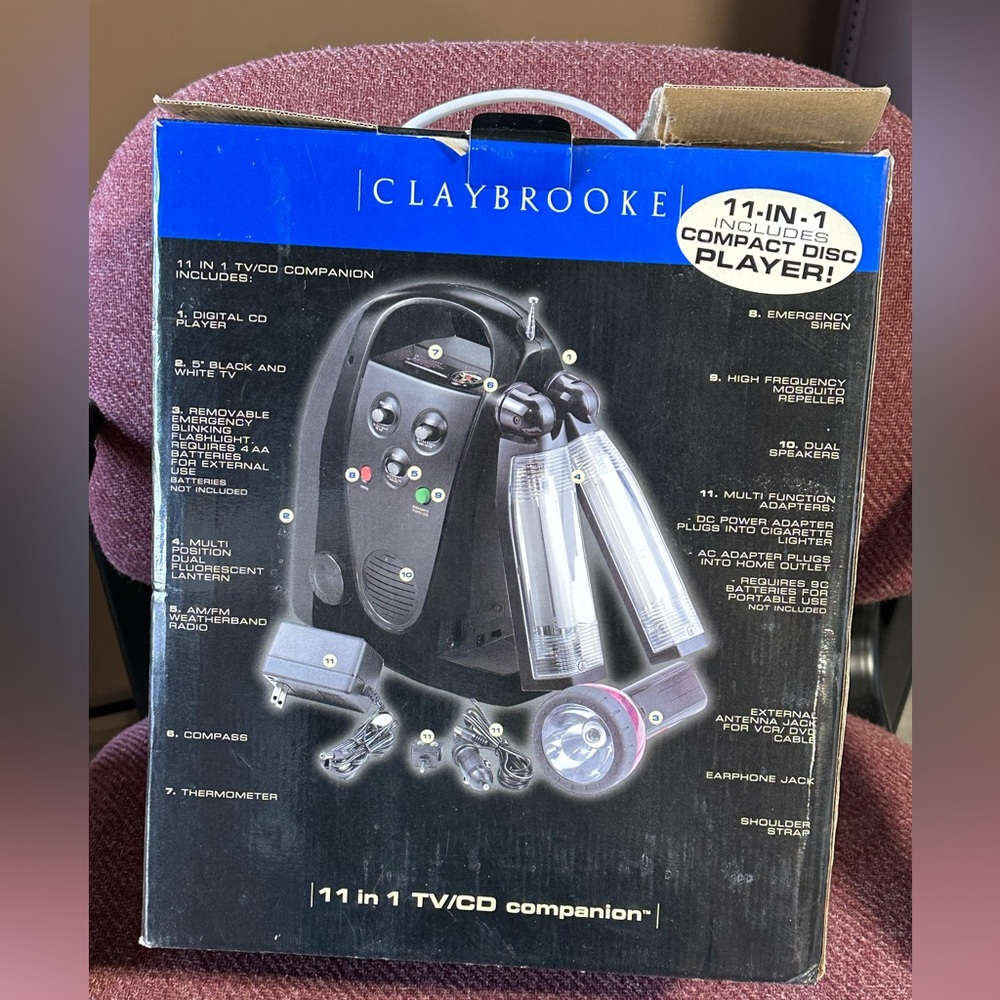 Claybrooke 11 in 1 TV/CD companion includes compact disc player